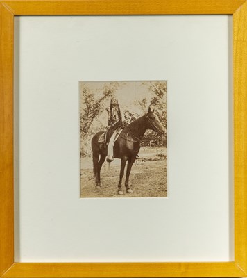 Lot 339 - A rare photograph of a Comanche Chief Quanah Parker on horseback