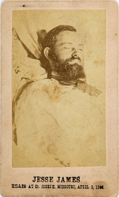 Lot 311 - Postmortem carte de visite of Jesse James
