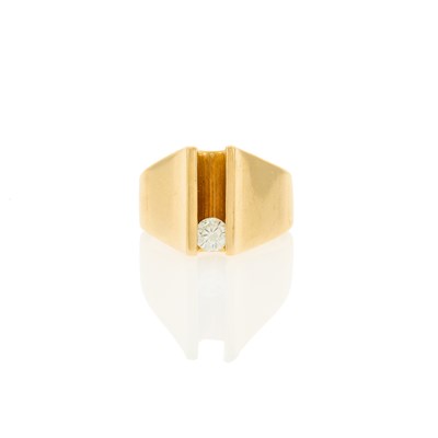 Lot 2178 - Wide Gold and Diamond Ring