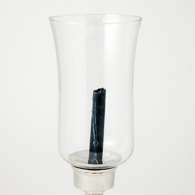 Lot 153 - Set of Four Silvered Metal and Blown Glass Photophores