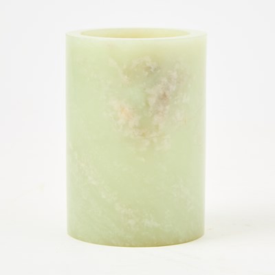 Lot 38 - A Chinese Diminutive Jade Brush Pot