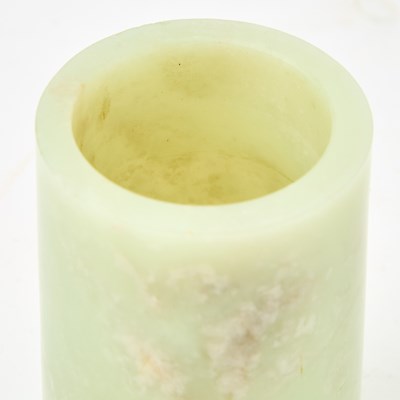 Lot 38 - A Chinese Diminutive Jade Brush Pot