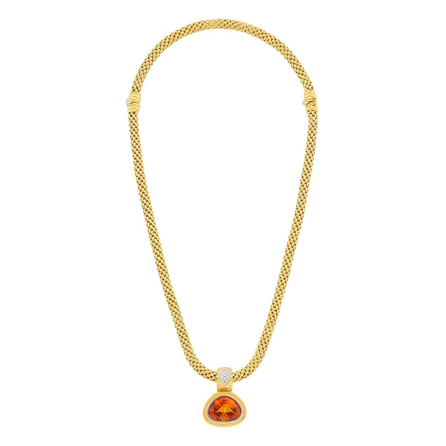 Fope Two-Color Gold Necklace/Bracelet Combination with Four Gold