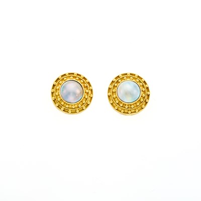 Lot 2035 - Elizabeth Locke Pair of Gold and Gray Cultured Pearl Earrings