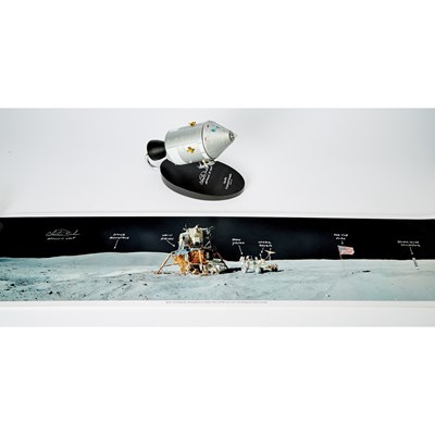 Lot 237 - Apollo 16 model and landing site photograph signed by astronaut Charlie Duke