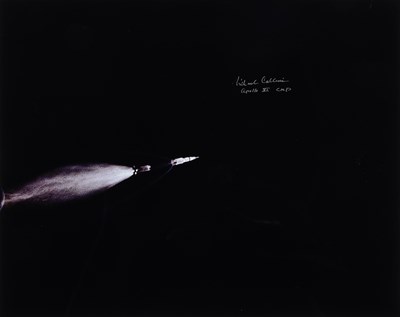 Lot 225 - Apollo 11 launch photograph signed by astronaut Michael Collins