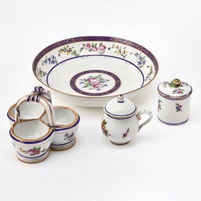 Lot 565 - Three French Porcelain Collectables and a Swiss Nyon Custard Cup and Cover