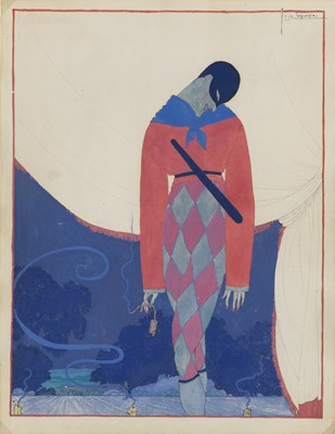 Lot 78 - An fine Art Deco era Georges Lepape Harlequin design