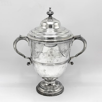 Lot 1123 - George V Sterling Silver Covered Two Handled Cup