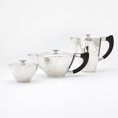 Lot 285 - Art Deco Silver-Plated Three-Piece Part Tea and Coffee Service