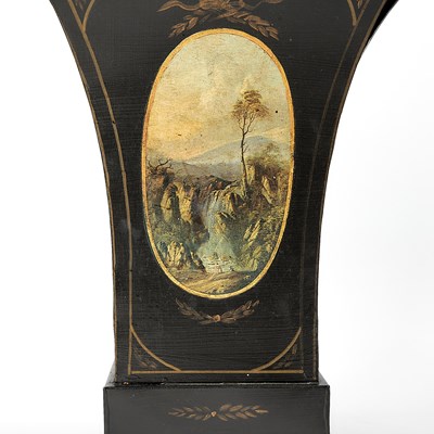 Lot 152 - Pair of Victorian Style Painted Tole Lamps