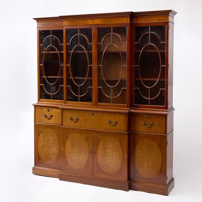 Lot 650 - George III Style Inlaid Mahogany Breakfront
