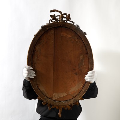 Lot 146 - George III Style Oval Two Light Girandole Mirror