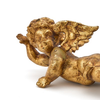Lot 157 - Group of Three Continental Baroque Style Carved Giltwood Cherubs