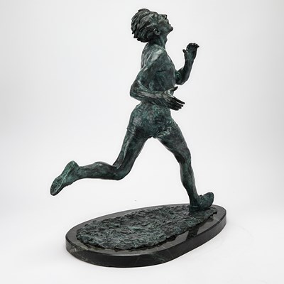 Lot 288 - Gary Eriksen Patinated Bronze Figure Titled "Four Minute Mile"