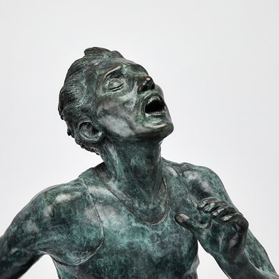 Lot 288 - Gary Eriksen Patinated Bronze Figure Titled "Four Minute Mile"