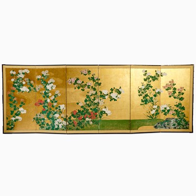 Lot 168 - A Fine Japanese Six-Panel Byobu Screen