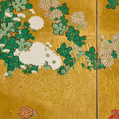 Lot 168 - A Fine Japanese Six-Panel Byobu Screen