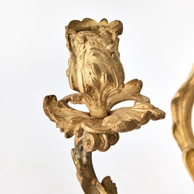 Lot 169 - Pair of Louis XV Style Gilt-Bronze Candelabra Lamps