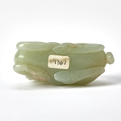 Lot 36 - A Chinese Celadon Jade Carving of a Ram