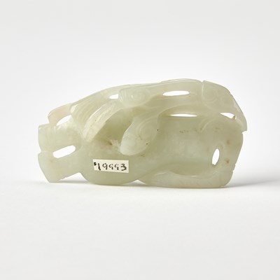Lot 47 - A Chinese White Jade Figural Carving