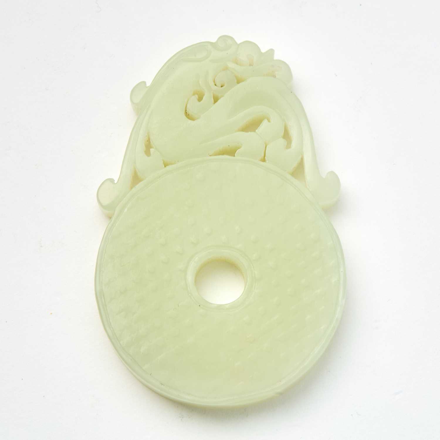 Lot 50 - A Chinese White Jade Pendant