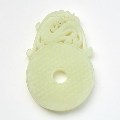 Lot 50 - A Chinese White Jade Pendant