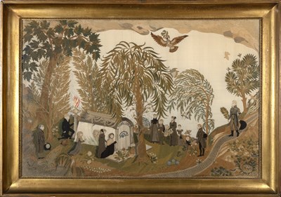 Lot 1132 - French Silk Needlework Mourning Picture