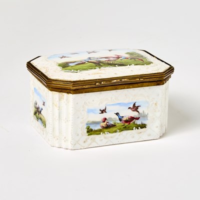 Lot 439 - Battersea Enamel Ornithological Casket