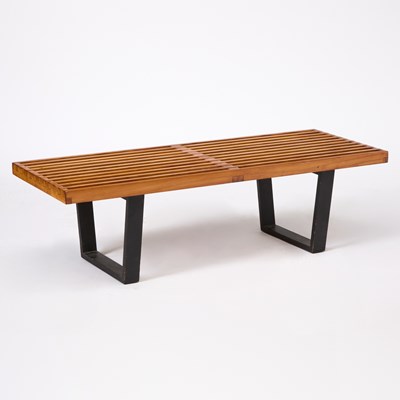 Lot 344 - George Nelson for Herman Miller Birch and Lacquered Wood Slat Bench