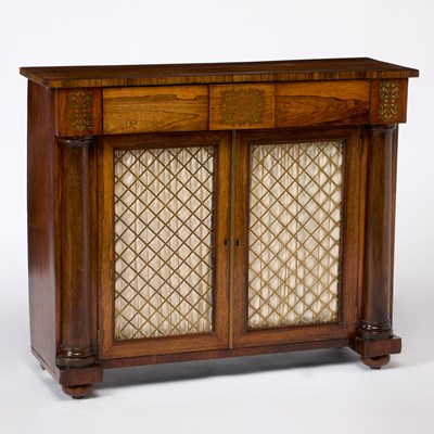 Lot 498 - Regency Brass Inlaid Rosewood Cabinet