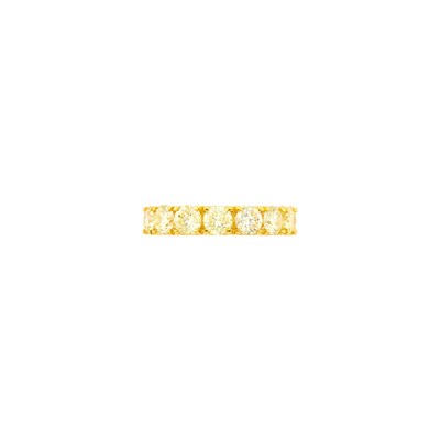 Lot 1161 - Gold and Colored Diamond Band Ring