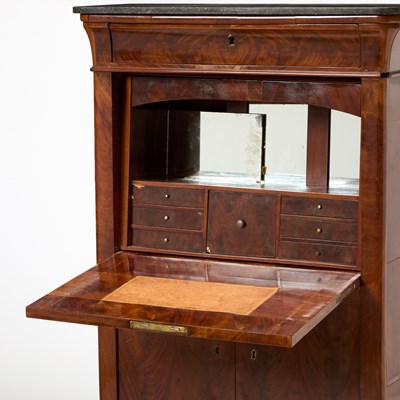 Lot 170 - Louis Philippe Mahogany Marble Top Secretaire à Abattant