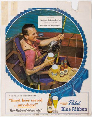 Lot 156 - A Douglas Fairbanks, Jr. signed Pabst advertisement