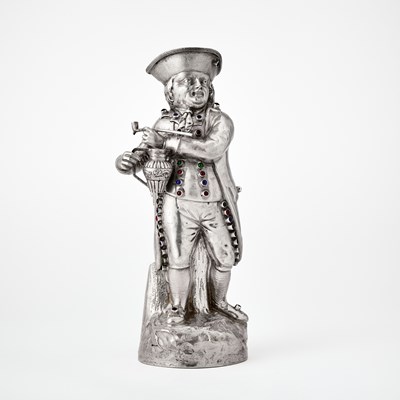 Lot 273 - Continental Glass-Inset Silver Figural Ewer