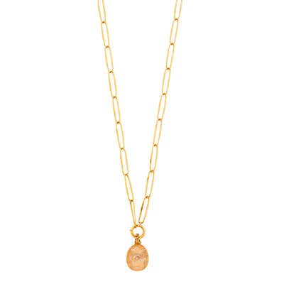 Lot 1038 - Pomellato Long Gold and Rock Crystal 'Arabesque' Pendant-Necklace