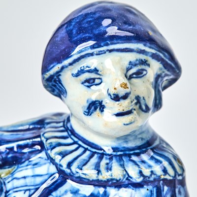 Lot 333 - Dutch Delft Blue and White Commedia Dell'Arte Figure