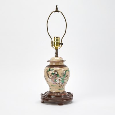 Lot 283 - Chinese Crackle Glaze Porcelain Vase as a Lamp