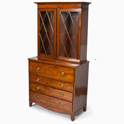 Lot 434 - George III Mahogany Bureau Bookcase