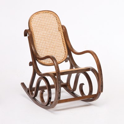 Lot 252 - Child's Caned Seat Bentwood Rocking Chair