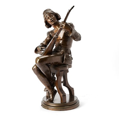 Lot 189 - Patinated Bronze Figure Entitled "Oysel le Troubadour"