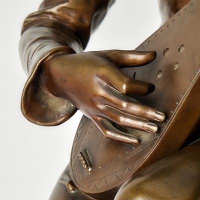 Lot 189 - Patinated Bronze Figure Entitled "Oysel le Troubadour"