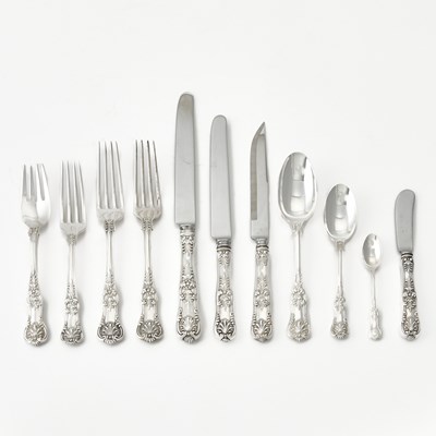 Lot 3008 - Tiffany & Co. Sterling Silver "English King" Pattern Partial Flatware Service
