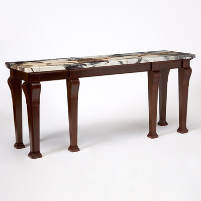 Lot 3130 - George III Style Marble Top Mahogany Serving Table
