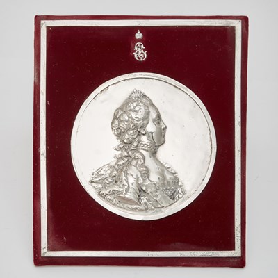 Lot 268 - Silver Plated Portrait Medallion of Empress Catherine II