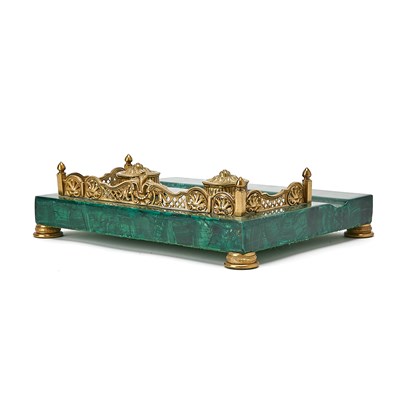 Lot 192 - Malachite and Gilt Bronze Inkstand
