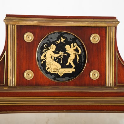 Lot 619 - Russian Imperial Brass-Inlaid Mahogany and Verre Églomisé Cheval Mirror