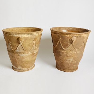 Lot 176 - Pair of Neapolitan Terracotta Garden Urns