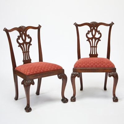Lot 445 - Pair of George III Mahogany Side Chairs