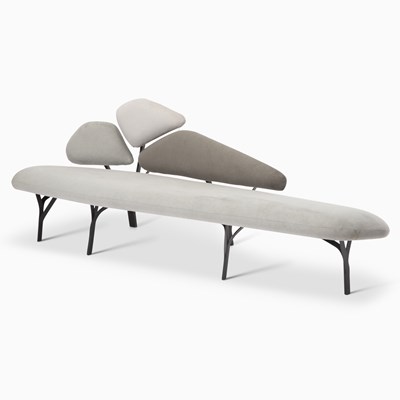 Lot 453 - Noe Duchaufour-Lawrence for La Chance Steel and Upholstered "Borghese" Sofa